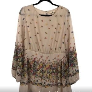 Ya Los Angeles Floral Multicolor Chiffon Cutout Blouse